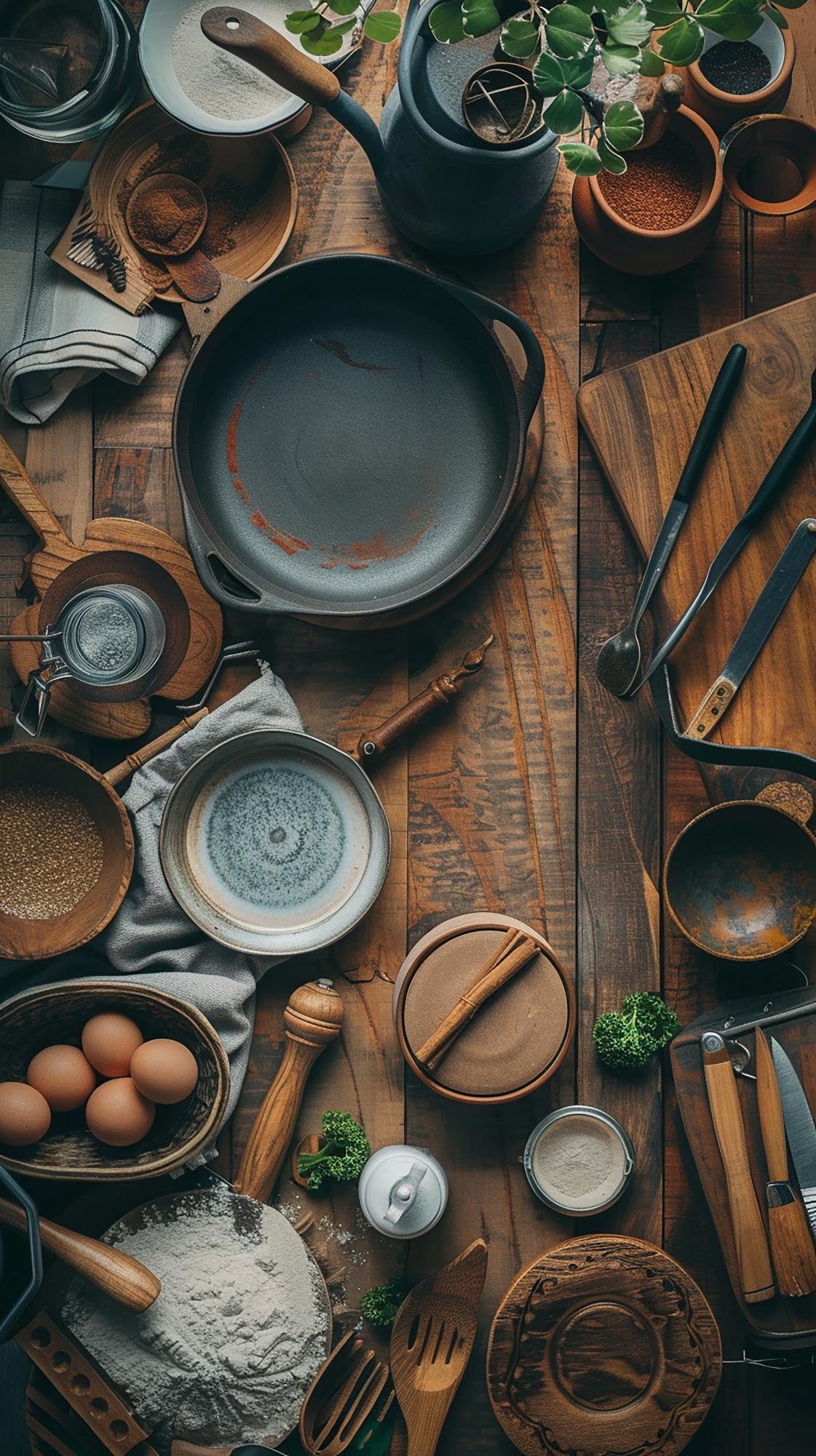 Small culinary studio workspace with tools